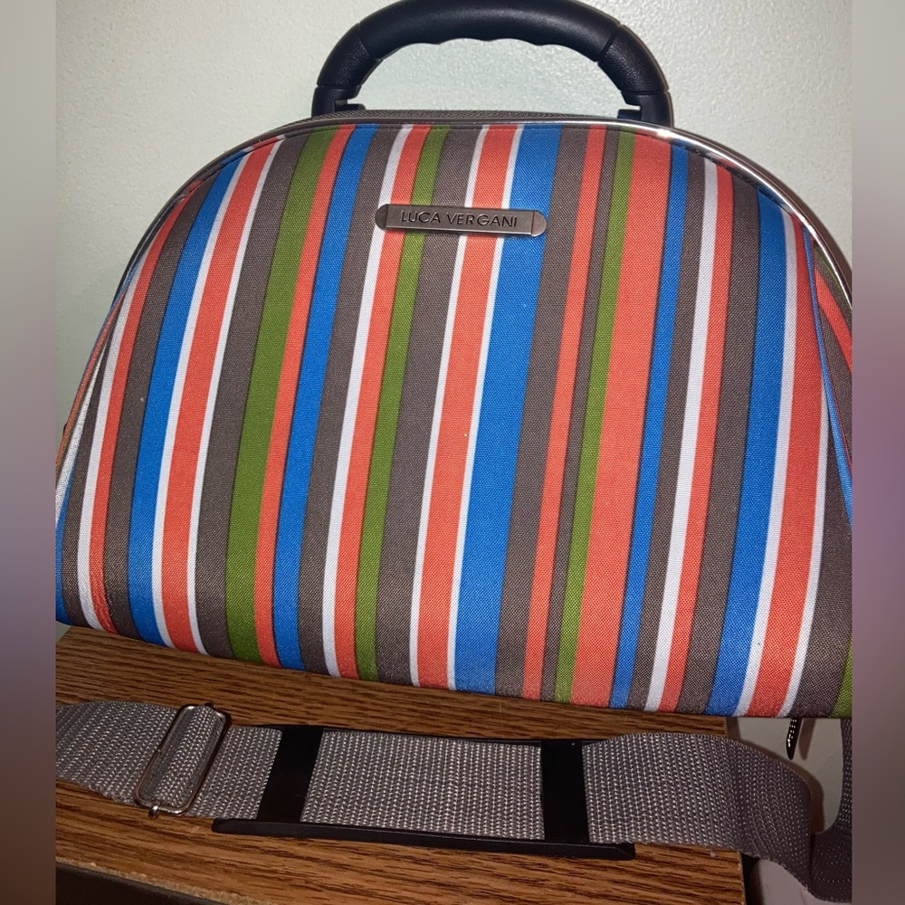 Luca Vergani Make-Up Cosmetic Case Travel Bag Luggage multi colored stripe